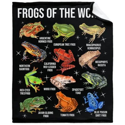 Frog Species Chart Blanket: Frogs of the World