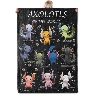 Axolotls of The World Silver Blanket for Animal Lovers