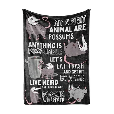 Possum Whisperer Black Mug Blanket for Opossum Fans