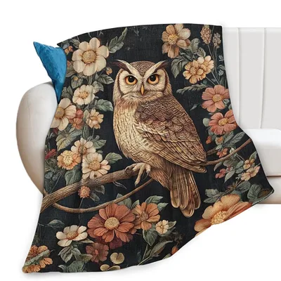 Owl Floral Vintage Blanket for Cozy Nights and Gifts
