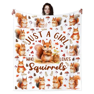 Squirrel Lover Blanket: Just a Girl Who Loves Squirrels