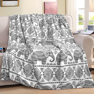 Elephant Paisley Blanket for Animal Lovers and Boho Homes