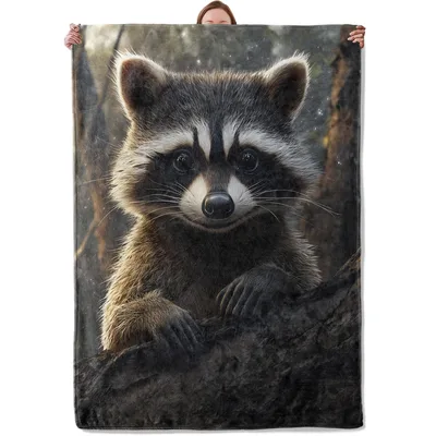 Raccoon Forest Animal Blanket: Cute Raccoon Design for Nature Lovers