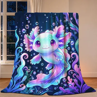 Axolotl Cute Underwater Animal Blanket for Cozy Days