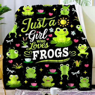 Frogs Girl Blanket: Just a Girl Who Loves Frogs