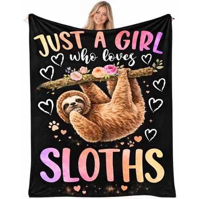 Sloth Gift for Her Blanket: Just a Girl Who Loves Sloths