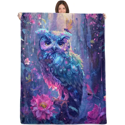 Enchanted Forest Owl Blanket for Nature Lovers