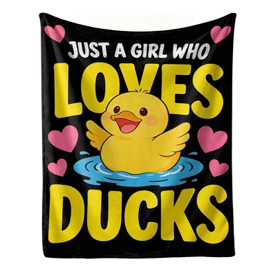 Ducky Love on Black Blanket for Duck Lovers