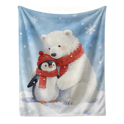 Winter Penguin Friends Blanket for Cozy Days
