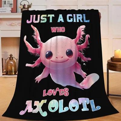 Just a Girl Who Loves Axolotl Blanket - Pink Axolotl Throw
