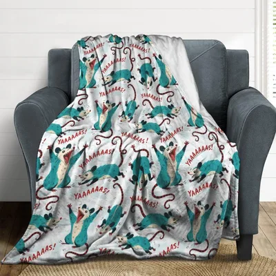 Excited Opossum Blanket: Yaaas Pattern Throw