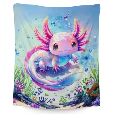 Axolotl Underwater Animal Blanket for Cozy Days