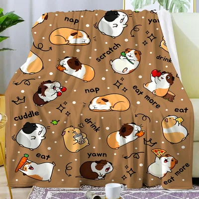 nap scratch drink eat Blanket for Guinea Pig Lovers