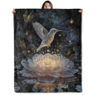 Celestial Hummingbird Blanket for Nature Lovers and Dreamers