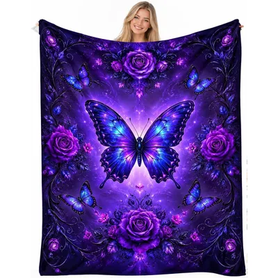 Violet Rose Butterfly Blanket for Butterfly Lovers