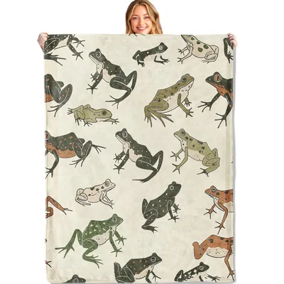 Assorted Frogs Pattern Blanket