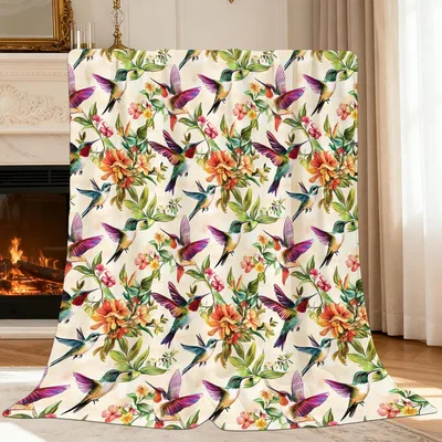 Tropical Birds Blanket for Bird Lovers and Gift Givers