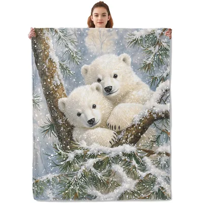 Snowy Polar Bear Blanket for Cozy Winter Nights