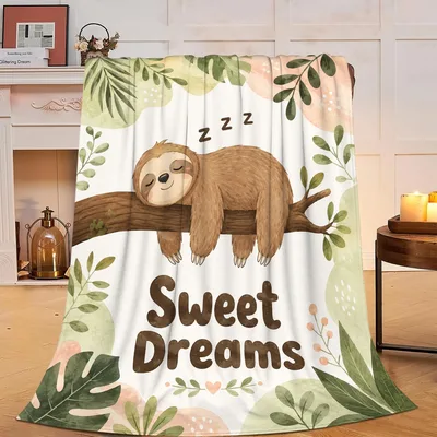 Sweet Dreams Blanket: Sleepy Sloth Throw Blanket