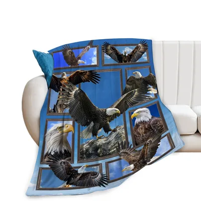 Bald Eagle Animal Blanket for Eagle Lovers and Wildlife Fans