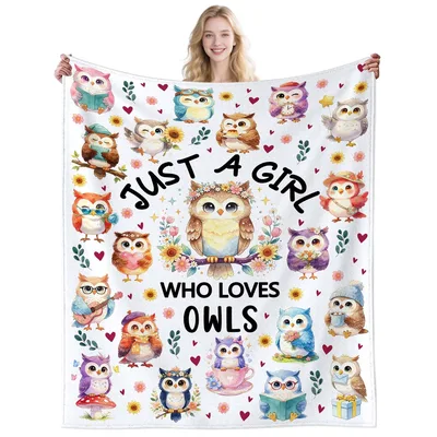 Owl Lover Watercolor Blanket for Owl Fans Everywhere