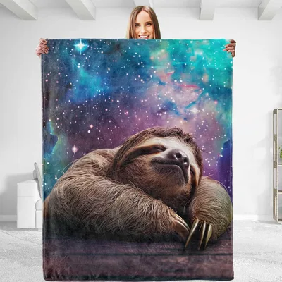Sloth Galaxy Nap Blanket for Cosmic Cozy Days