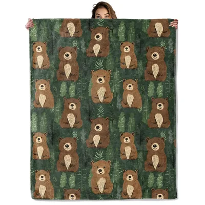 Bear Forest Pattern Blanket for Cozy Woodland Lovers
