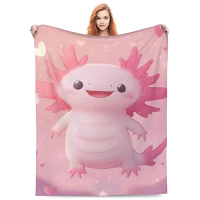 Pink Axolotl Animal Blanket for Cozy Days and Sweet Gifts
