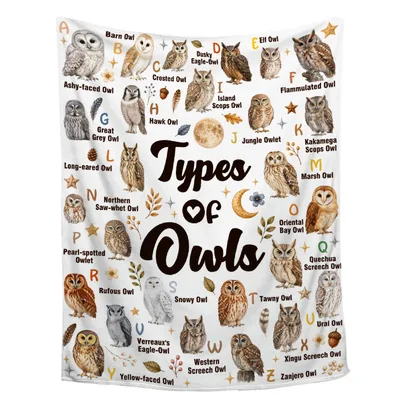 Types of Owls Blanket: An A to Z Owl Throw