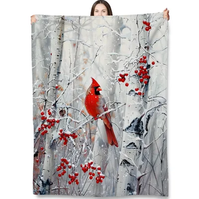 Snowy Birch Forest Blanket for Winter Lovers