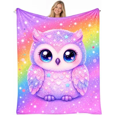 Cute Owl Galaxy Blanket for Dreamy Days and Cozy Nights