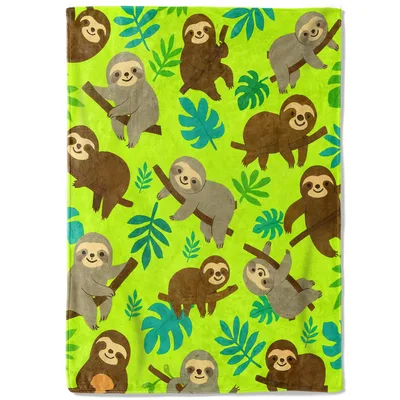 Cute Sloths in Tropical Blanket for Sloth Lovers