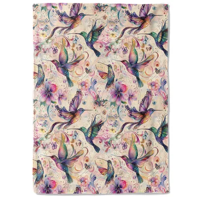 Hummingbird and Butterfly Blanket for Nature Lovers