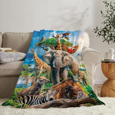 Wild Animals Safari Blanket for Animal Lovers