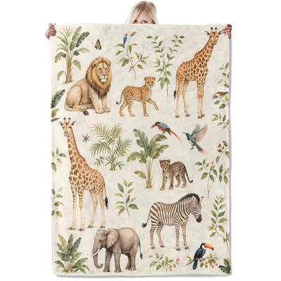 Wildlife Nursery Blanket for Little Explorers
