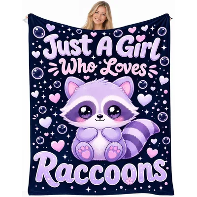 Cute Raccoon Lover Blanket for Animal Fans