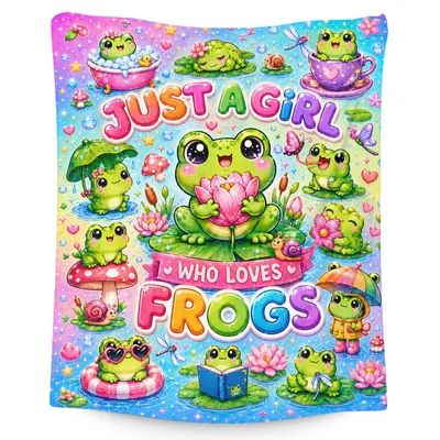 Frog Lily Pad Rainbow Blanket for Frog Lovers