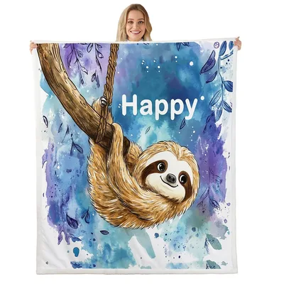 Happy Sloth Blanket for Cozy Animal Lovers
