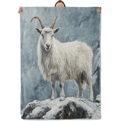 Mountain Goat Animal Blanket: Wild Wildlife Art for Home