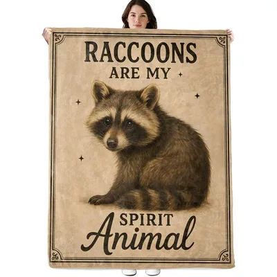 Raccoon Spirit Animal Blanket for Night Owls and Trash Panda Fans