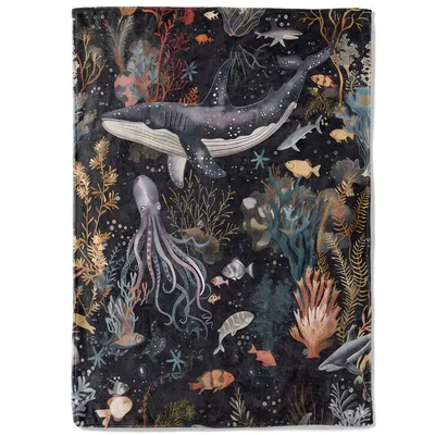Deep Sea Animals Blanket for Ocean Lovers and Cozy Nights