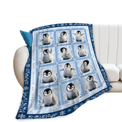 Baby Penguin Animal Blanket for Cozy Winter Snuggles