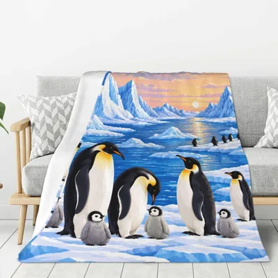 Penguins Arctic Scene Blanket for Cold-Weather Lovers