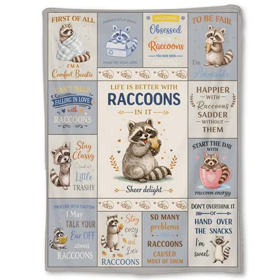 First Of All Blanket: Raccoon Quotes Throw for Fans