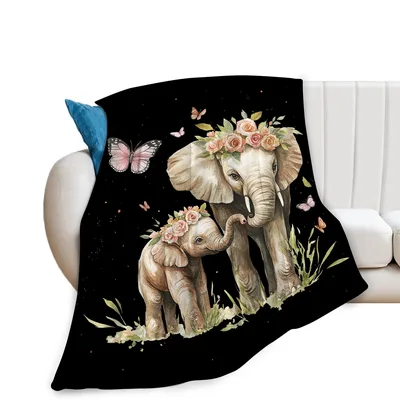 Elephant Mother Baby Blanket for Cozy Nights