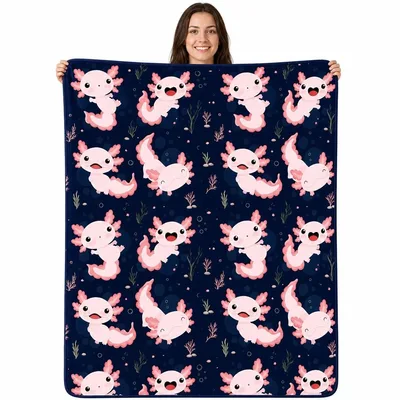 Axolotl Pattern Animals Blanket for Cozy Days and Gifts