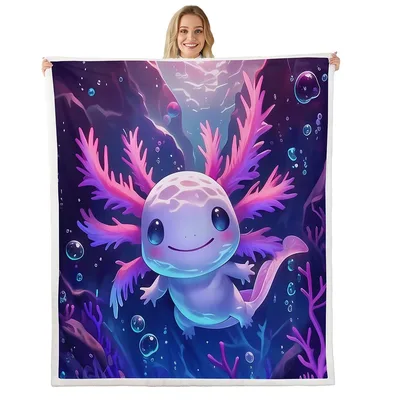 Purple Dreamscape Axolotl Blanket for Cozy Days