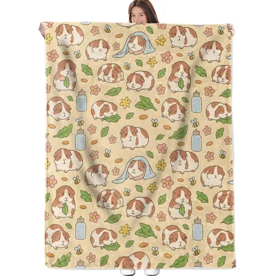 Cavy Mom Blanket: Guinea Pig Pattern Throw