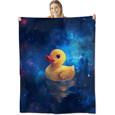 Galaxy Duck Blanket: A Rubber Duck Floating Through Space