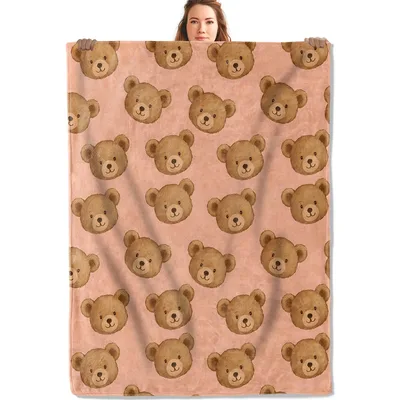 Bear Face Pattern Blanket for Cozy Days and Gifts